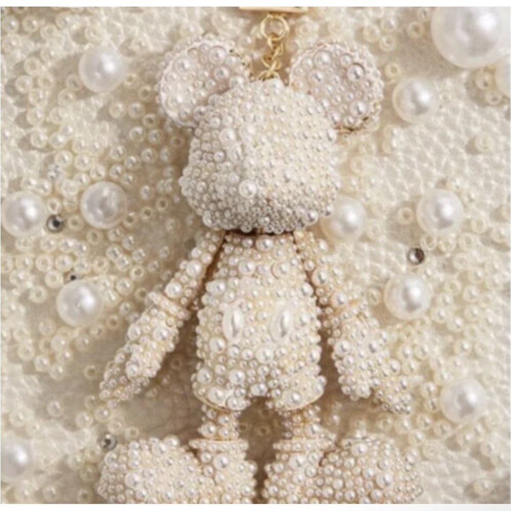 NWT Pearl Ivory Baublebar Pose-able Mickey Bag Charm| Disney Keychain